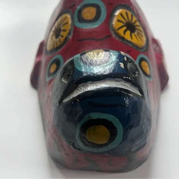 Vintage Guatemalan Monkey Wooden Dance Mask Folk Art Wall Hanging Hand Carved